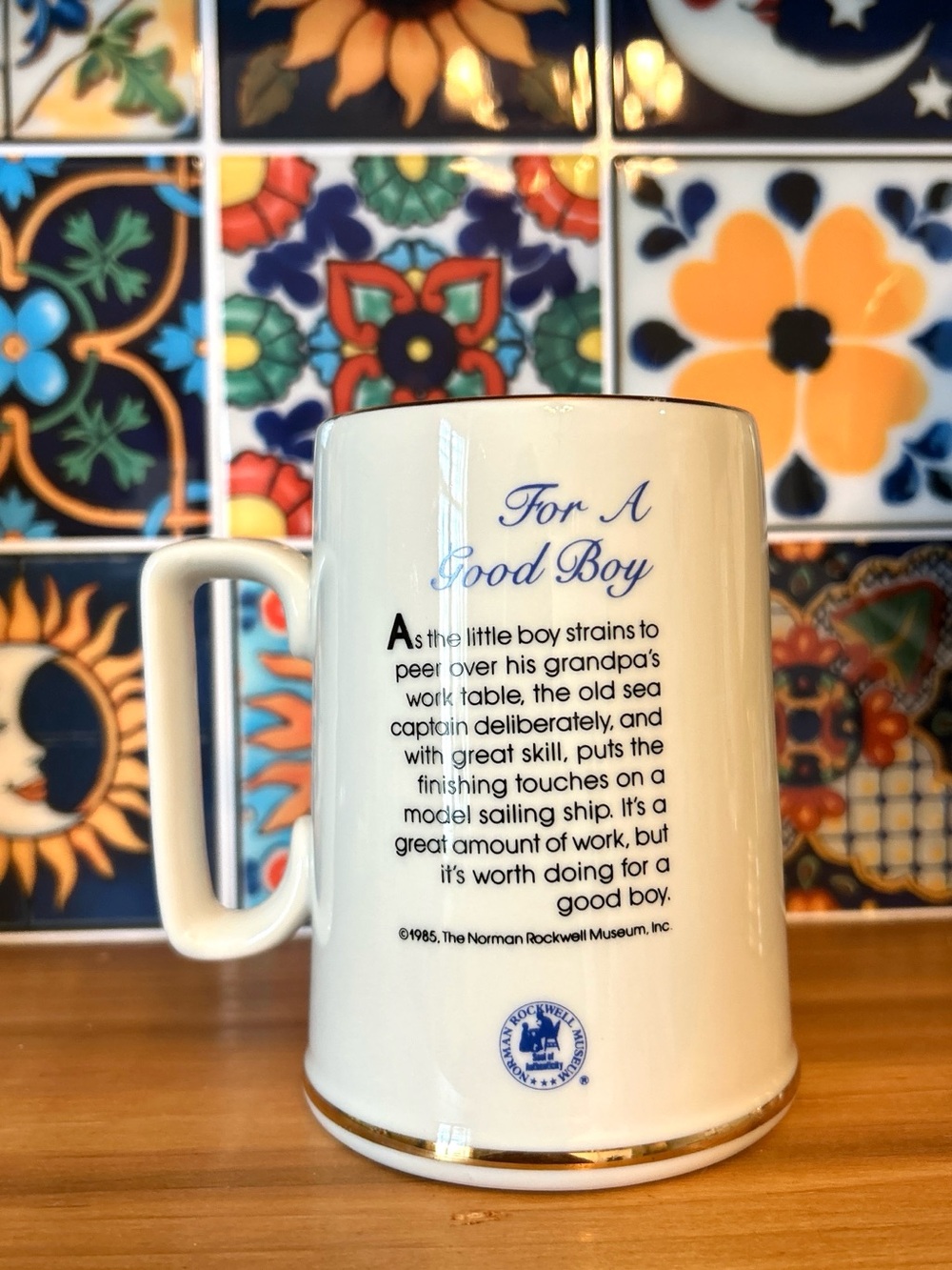 Norman Rockwell “For A Good Boy” Collector Coffee Mug | 1985 Museum Edition - Picture 3 of 4